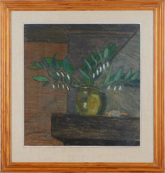 ROLAND SVENSSON. Blomsterstilleben, pastell, signerad och daterad Roland S -41.