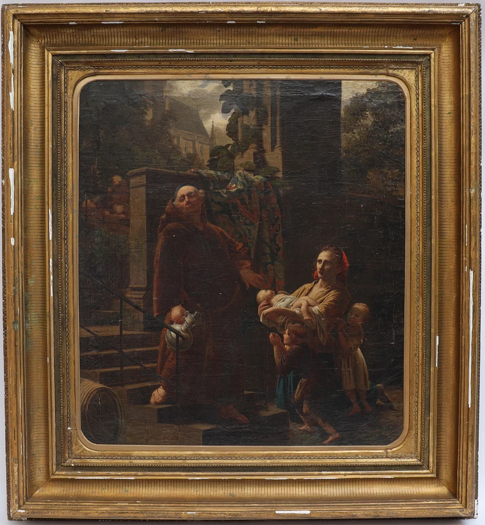 OKÄND KONSTNÄR. Landskap med figurer, 1800-talets första hälft, oljemålning på duk. — Paintings — Falun Auktionsbyrå