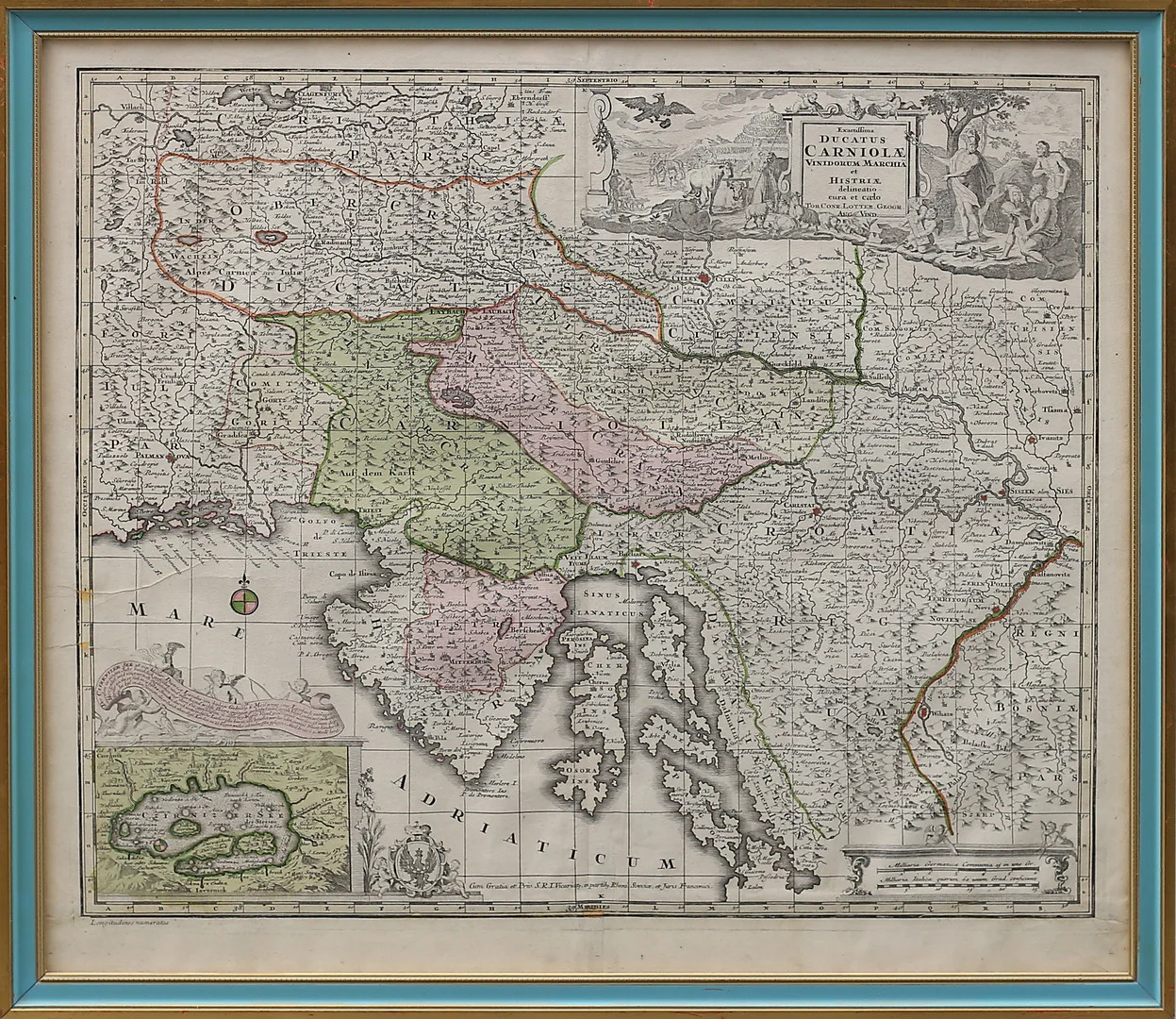 KARTA, kopparstick, Istrien, Kroatien, Adriatiska havet. — Books, Maps & Manuscripts — Garpenhus Auktioner