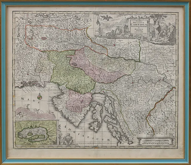 KARTA, kopparstick, Istrien, Kroatien, Adriatiska havet.