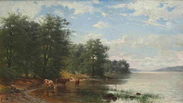 AXEL HJALMAR LINDQVIST. KOR I STRANDKANT, 1881.