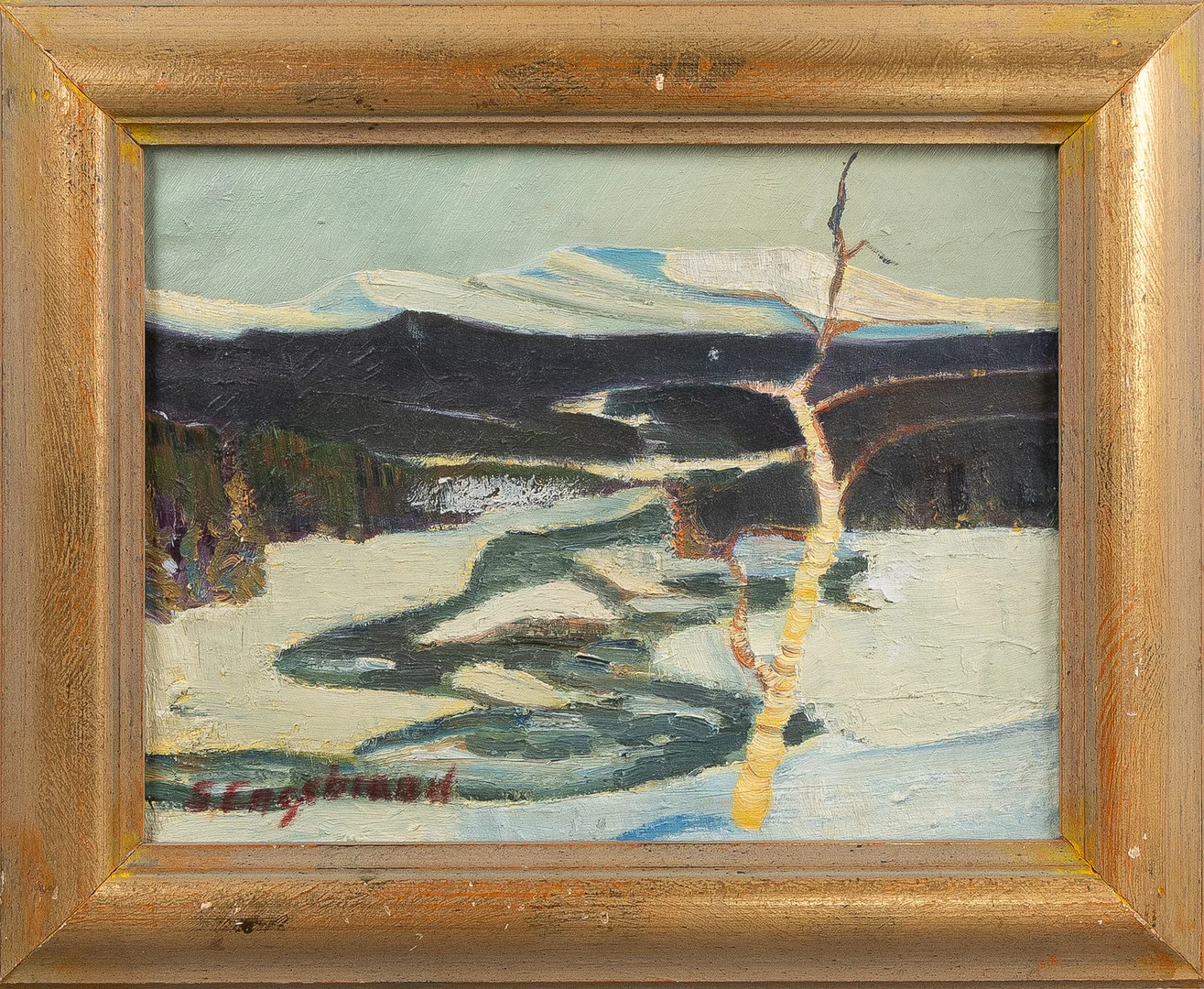 STAFFAN ENGEBRAND. Fjällmotiv, olja på duk, signerad. — Paintings — Stockholms Auktionsverk Helsingborg