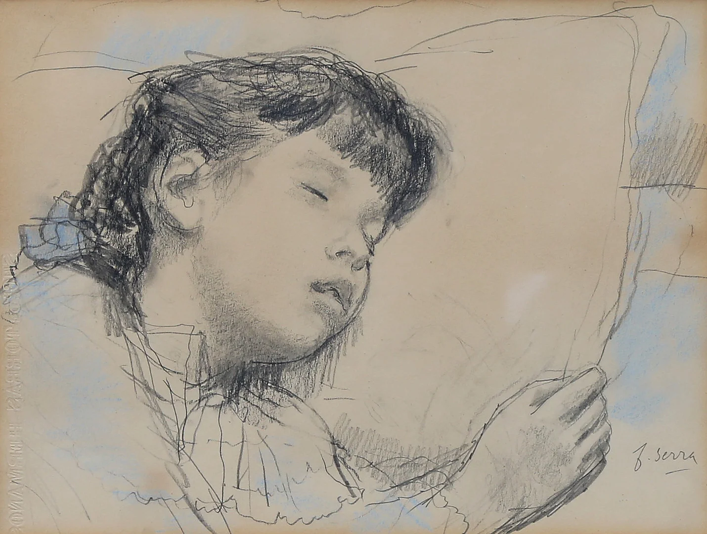 FRANCESC SERRA CASTELLET. A girl. — Drawings — Balclis