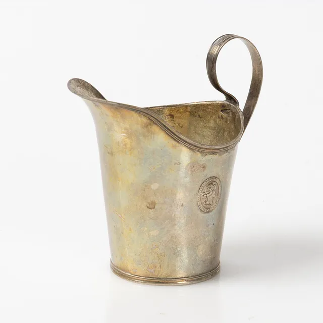 STEPHAN WESTERSTRÅHLE. Gräddkanna, silver, sengustaviansk, Stockholm, 1809.