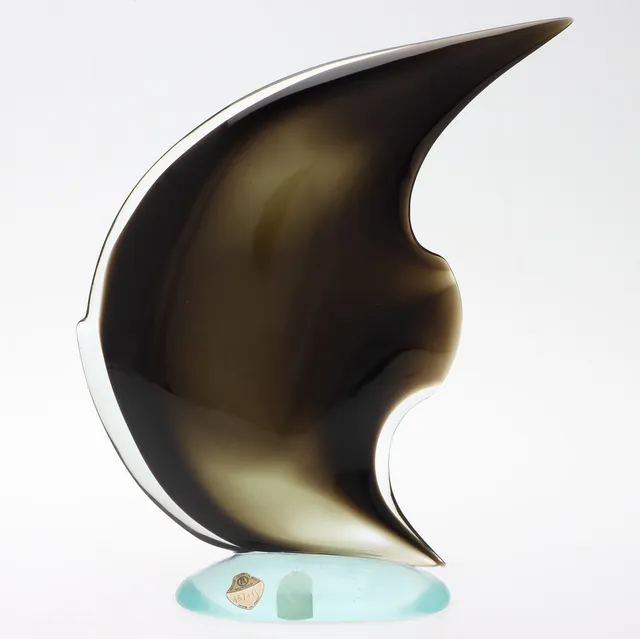 ARCHIMEDE SEGUSO. Skulptur, Fisk, konstglas, Murano, signerad.