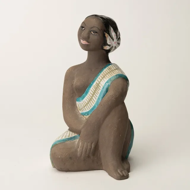 MARI SIMMULSON. Skulptur, Upsala Ekeby, modell. 4355, delvis glaserat lergods.