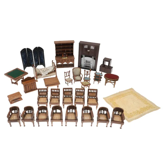 QTY OF DOLLS HOUSE FURNITURE & ACCESSORIES.