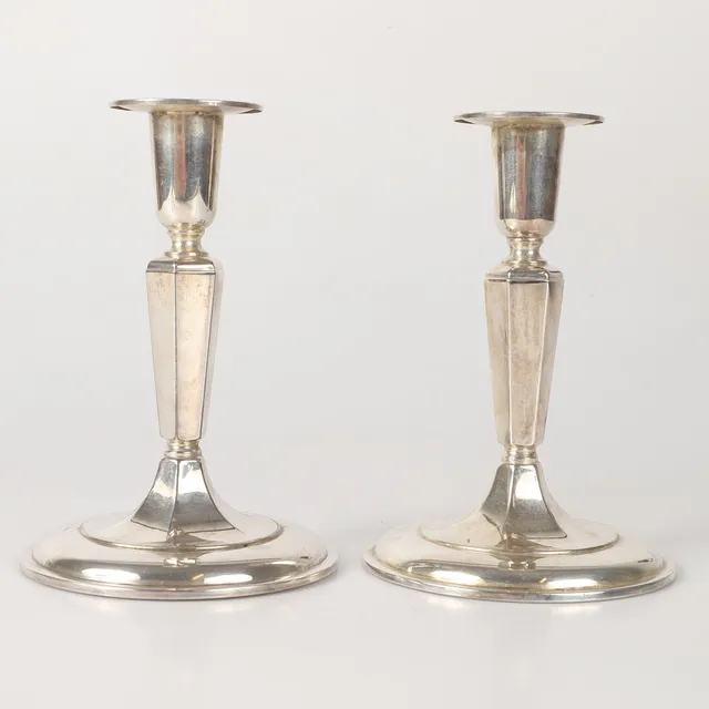 TORE ELDH. Ljusstakar, 1 par, silver, Ceson, 1974-78.