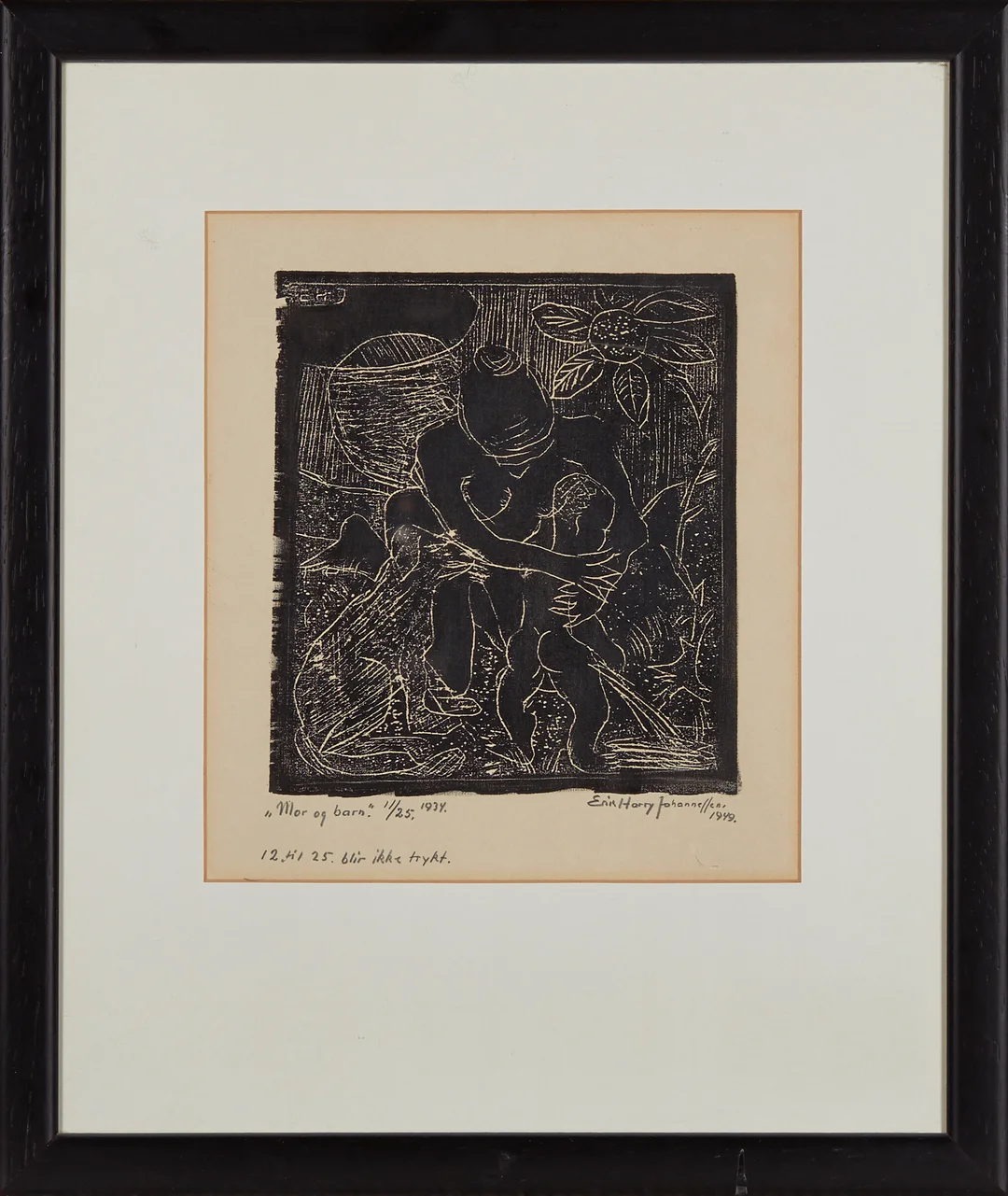 Johannessen, Erik Harry — "Mor og barn" 1934 — Kunst/Grafikk — Blomqvist