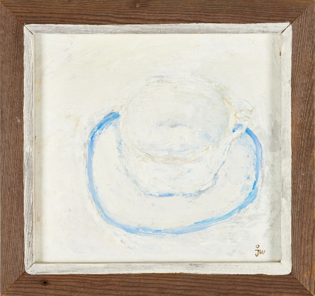 JAN WIBERG (Sverige, född 1944), "Vit kopp", monogramsignerad, olja på duk. — Paintings — Crafoord Auktioner Stockholm