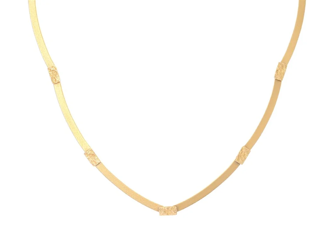 LAPPONIA, collier, Hera, 18K guld, delvis matterat, Finland 2002, Design Björn Weckström, längd 39 cm, vikt 13,2 g, originalpåse. — Smycken/Collier — Kaplans