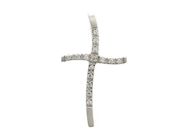 HÄNGE, 18K vitguld, kors, 15 briljantslipade diamanter ca 0,10 ctv, 28 x 16 mm, vikt 2,9 g.