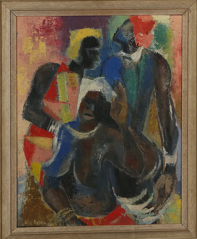 WIM BOSMA. "African Dance", olja på duk, signerad och daterad -60.