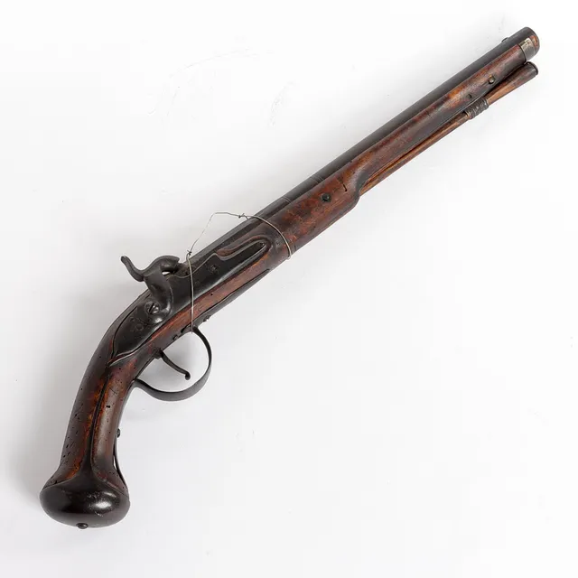 KAVALLERIPISTOL, slaglås, 1700-talets första hälft, Stämpel "NB".