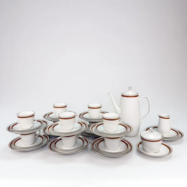 KAFFESERVIS 29 delar, "Optello" Rörstrand, 1900 talets mitt.