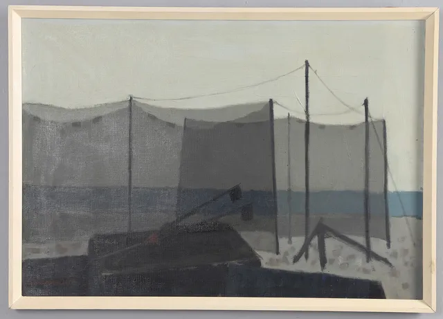 GUNNAR ODIN (1926-1972). DRYING THE NETS.