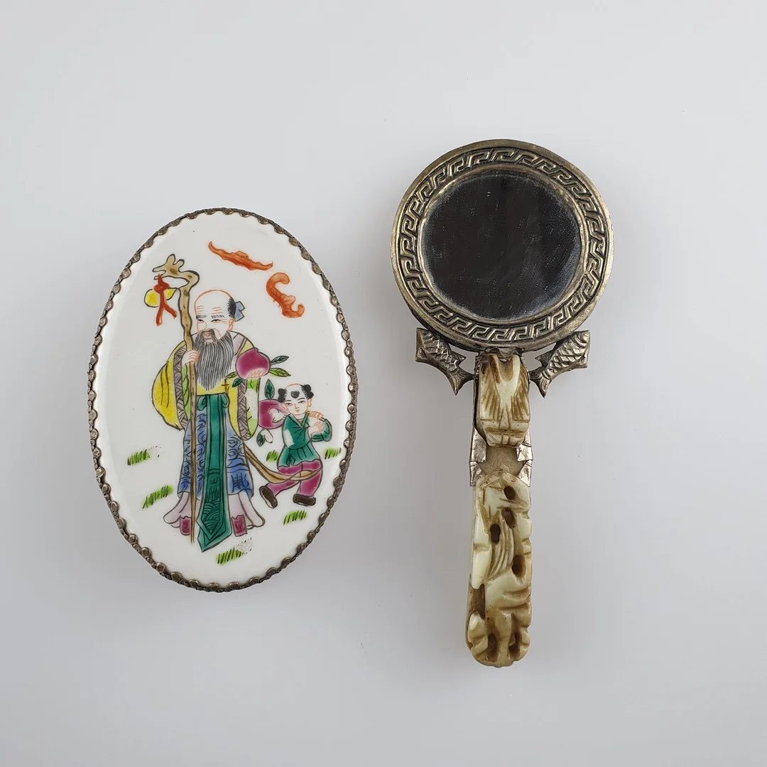- SPIEGELDOSE und kleiner HANDSPIEGEL - China. — Asiatica — Auktionshaus Blank
