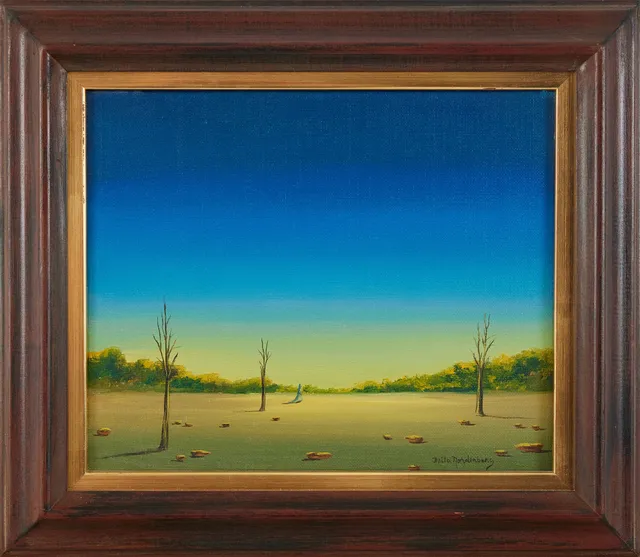 BRITA NORDENBERG ( 1943-2021). "Kvällspromenad", olja på duk, signerad.