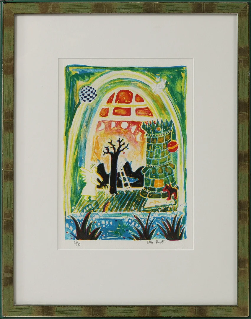 IAN RUSTH. Figurkomposition. Färglitografi, signerad och numrerad 64/75. — Engravings & Prints — Göteborgs Auktionsverk