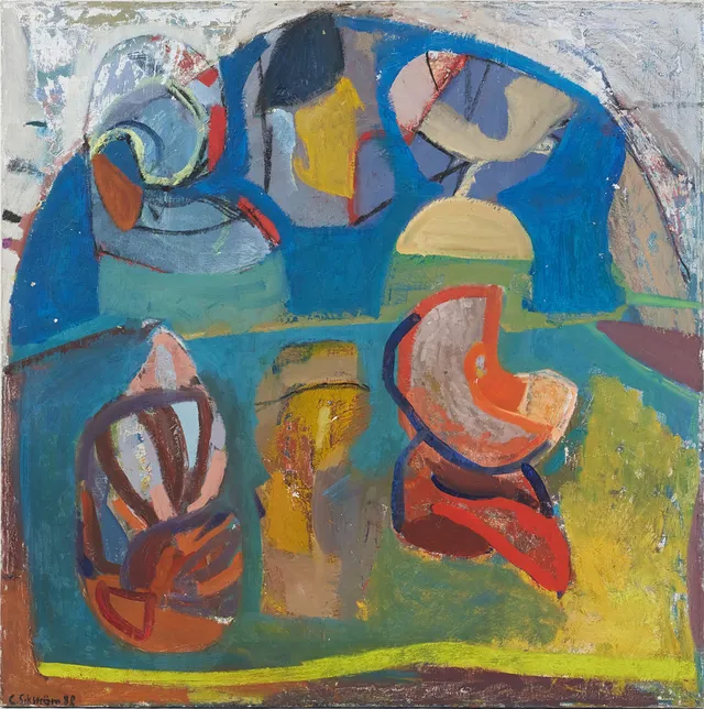 CECILIA SIKSTRÖM. "Snäckor" , oljemålning på duk, signerad och daterad C. Sikström 88.