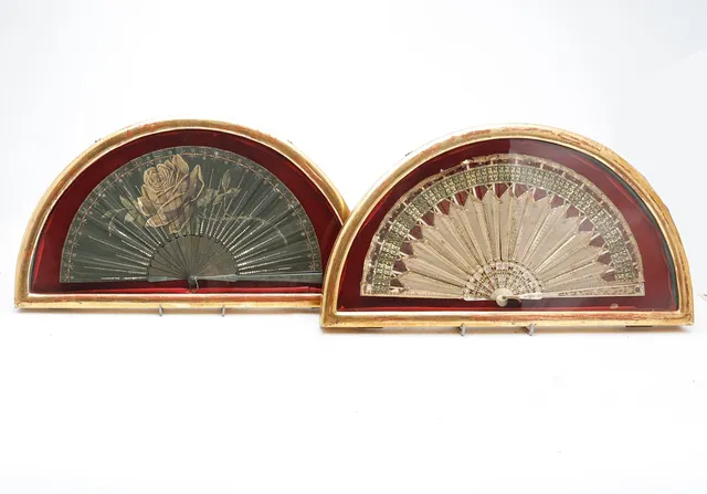 Two Empire style fans, early 20th Century.