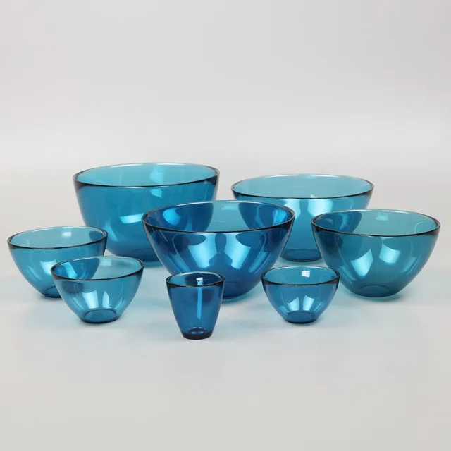 SVEN PALMQVIST. "Fuga", skålar, 8 st, glas, Orrefors.