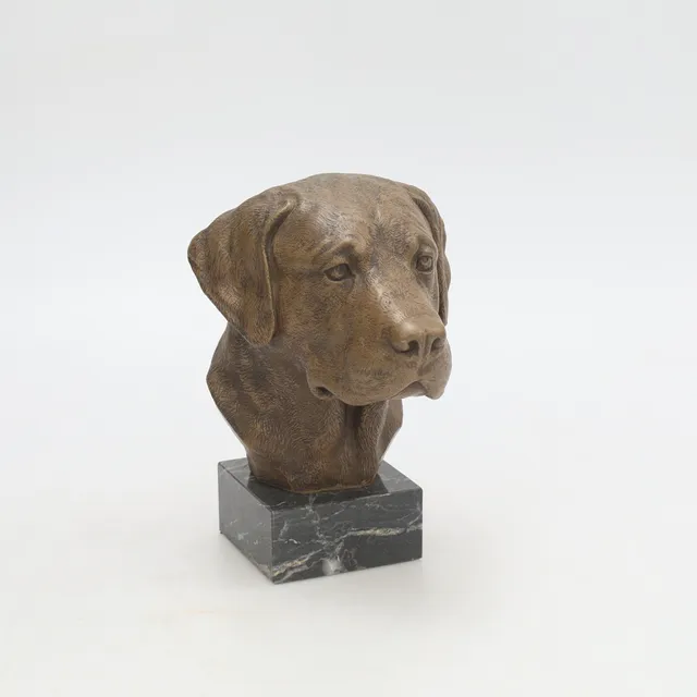 OIDENTIFIERAD KONSTNÄR. SKULPTUR, bronshuvud form av labrador, märkt A. ,numrerad 12/500.