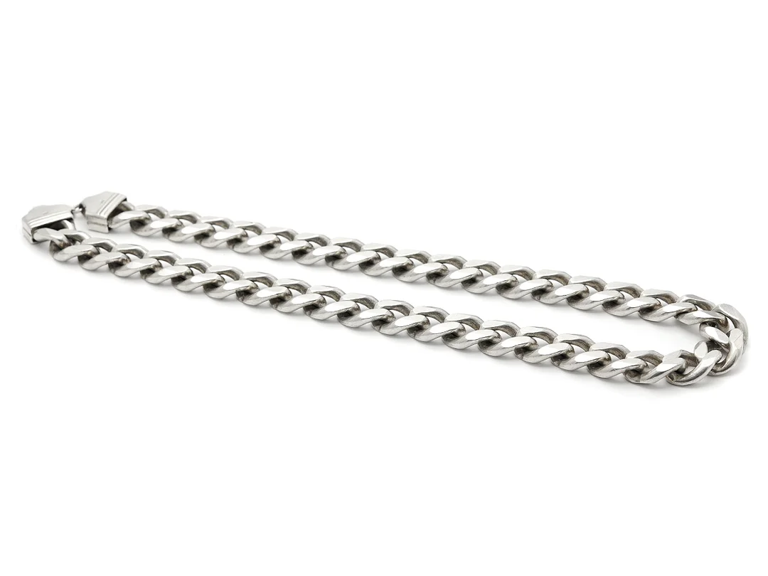 KEDJA, sterlingsilver, pansar, längd ca 50 cm, vikt 204,6 g, liten karbinhake. — Smycken/Halskedja — Kaplans