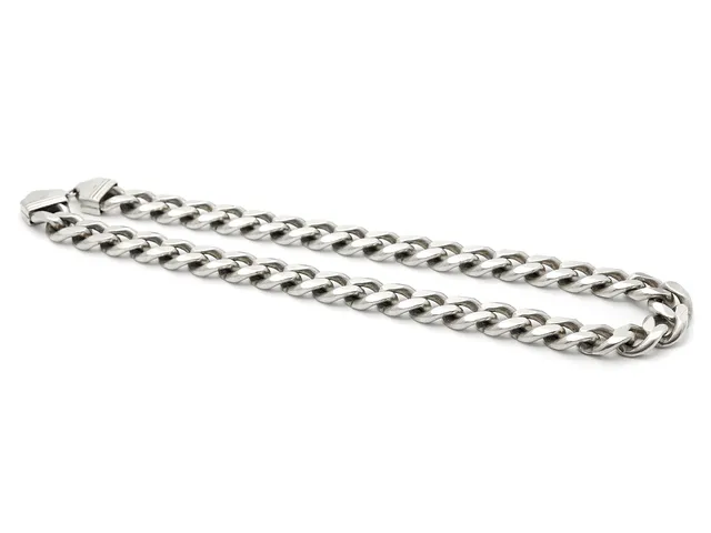 KEDJA, sterlingsilver, pansar, längd ca 50 cm, vikt 204,6 g, liten karbinhake.
