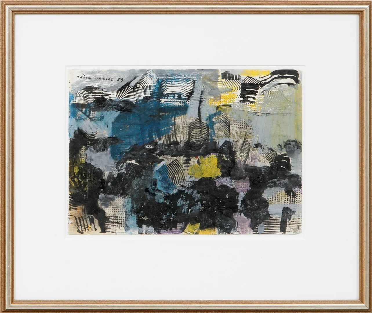 ENDRE NEMES. Utan titel. Blandteknik på papper, signerad och daterad -59. — Paintings — Göteborgs Auktionsverk