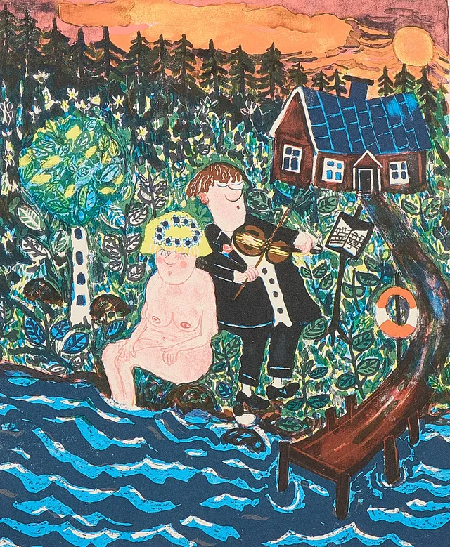 SVEN LIDBERG. Färglitografi, signerad, numrerad 29/280.