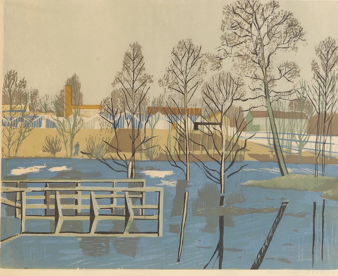 SVEN LJUNGBERG. Färglitografi, signerad 59/200. — Engravings & Prints — RA Auktionsverket Norrköping