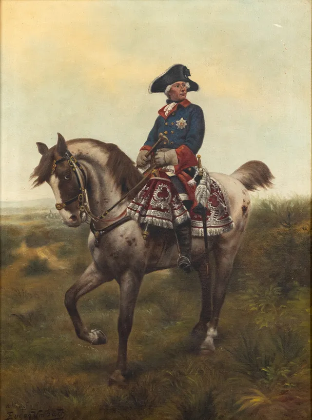 EUGEN UMBACH NACH WERNER WILHELM SCHUCH. Friedrich der Große zu Pferd.