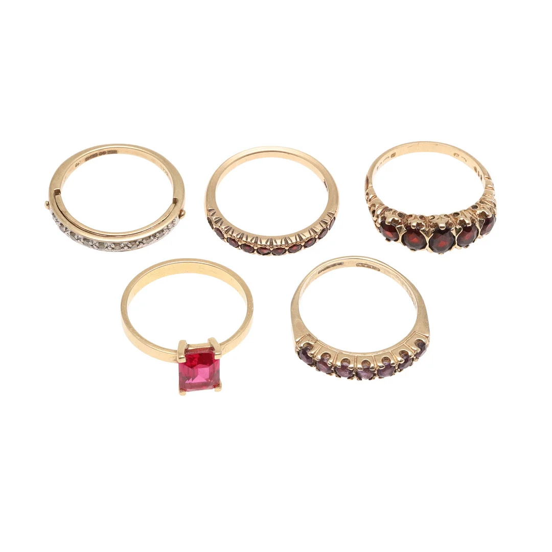 A GROUP OF GOLD AND GEMSET DRESS RINGS. — Rings — Lawrences Auctioneers