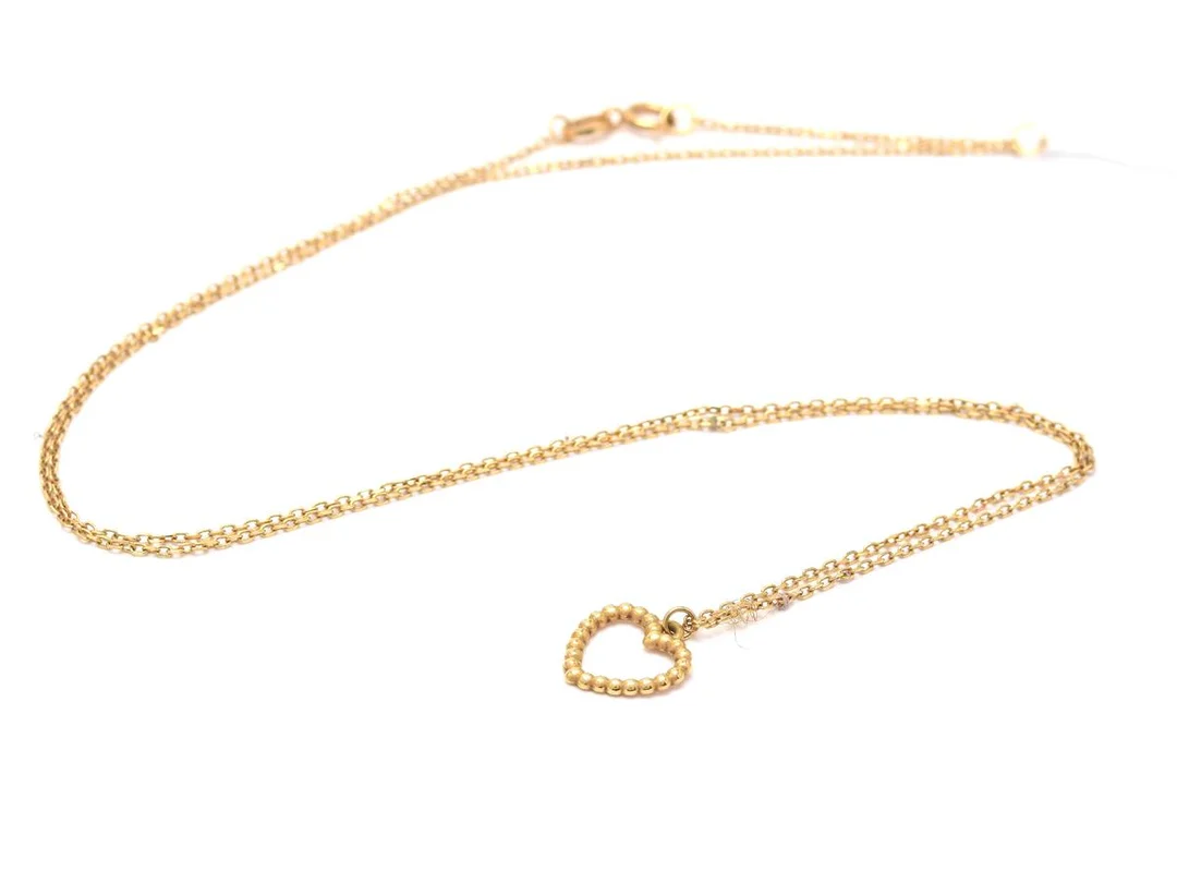 Hänge med kedja 18K 1,5g längd: 42,5-45cm bredd: 1mm, hjärta — Smycken/Hänge med kedja — Kaplans