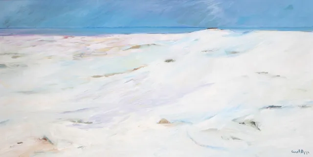 CURT AGGE. Strandmotiv, olja på duk, signerad.