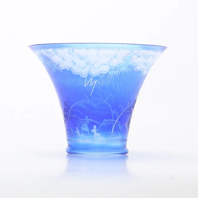 EDWARD HALD. SKÅL, glas "Åskvädersskålen" Orrefors, årsbokstav D8.
