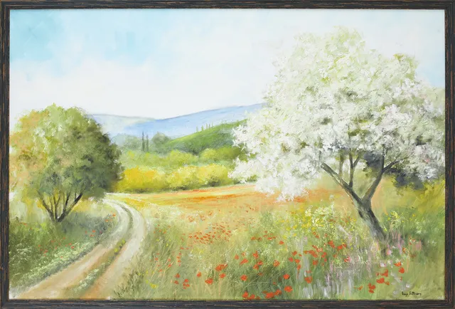 INGE PETTERSSON. olja på duk, motiv från Provence.