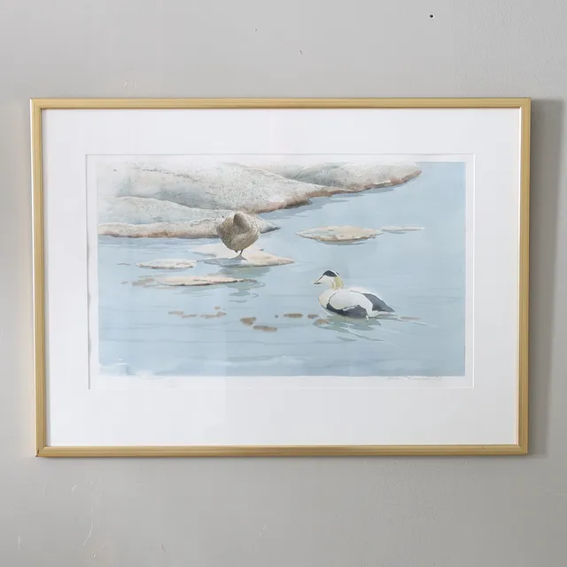 RUNE JOHANSSON. "Ejderpar", litografi, signerad och daterad -87.