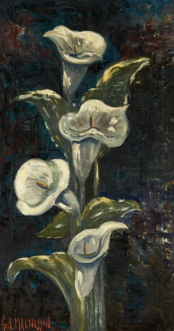 GUSTAF MAGNUSSON (Stockholm, 1890-1957): Kallor, signerad, olja på duk.