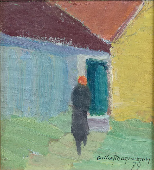 GILLIS MAGNUSSON. OLJA på pannå, signerad, daterad 1979.