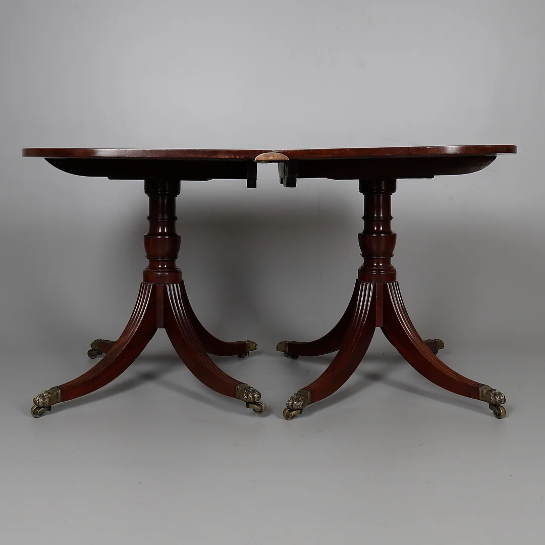 A MAHOGANY TWIN PEDESTAL DINING TABLE. — Tables — Dreweatts Online