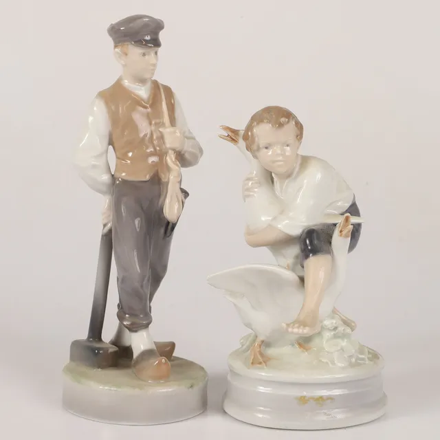 CHRISTIAN THOMSEN. Figuriner, 2 stycken, porslin, Royal Copenhagen, Danmark.