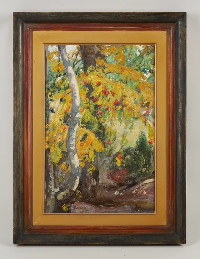 PEKKA HALONEN. Höstlandskap, signerad samt daterad 1908, olja på duk.