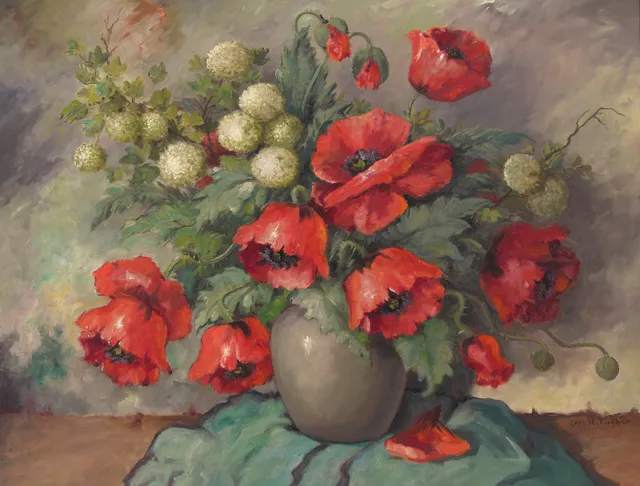 Fischer, Carl Holger — Stilleben med valmuer