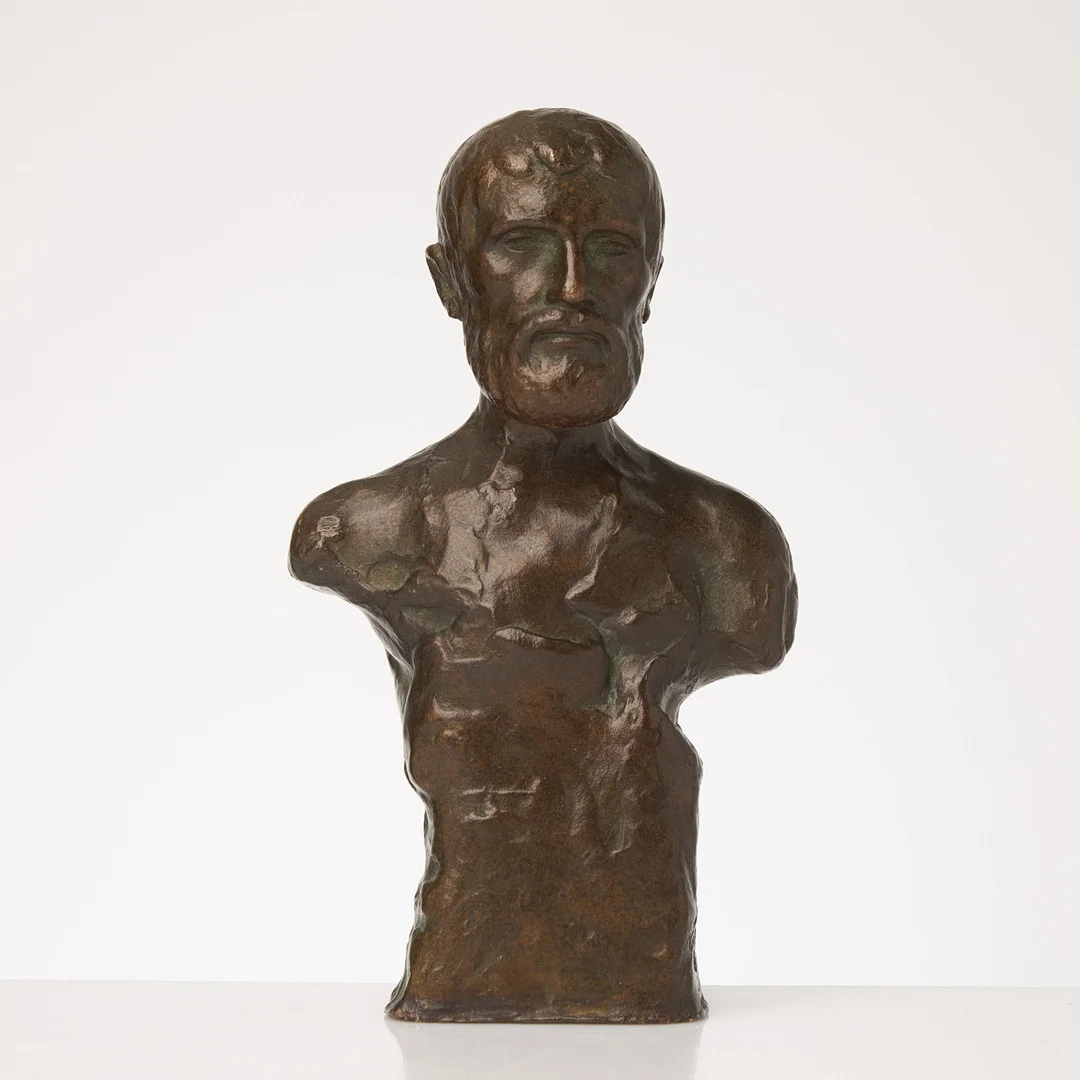 JOHANNES COLLIN. Porträttbyst, brons, signerad J Collin och daterad1910, gjutarstämpler Rasmussen, Köpenhamn. — Sculptures & Bronzes — Stockholms Auktionsverk Sickla