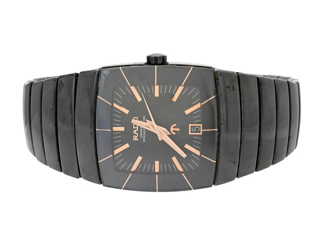 RADO, Sintra XXL, Chronometer, Cal ETA 2892A2, Verk nr. 2617, Serie nr. 10255974, PIC nr. R13663162, Boett nr. 629.0663.3, herrur, 35 mm, high-tech ceramics, automatisk, safirglas, datum, glasbaksida, integrerad originallänk, viklås i titan, Ref nr. 04518, ca 2005. — Klockor/Rado — Kaplans