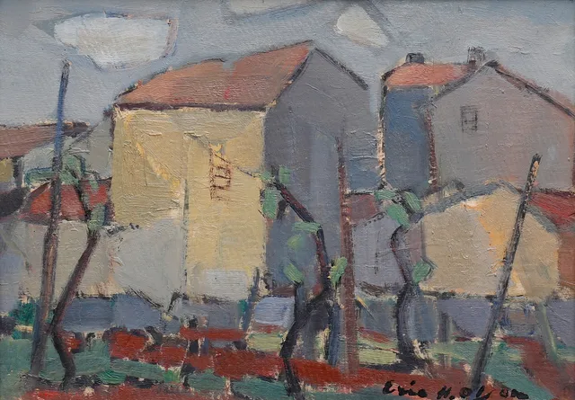 ERIC H. OLSON. MOTIV FRÅN BARDOLINO, ITALIEN.