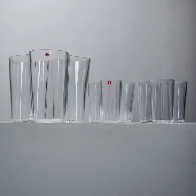 ALVAR AALTO. Vaser, 3 st, glas, "Savoy", Iittala.