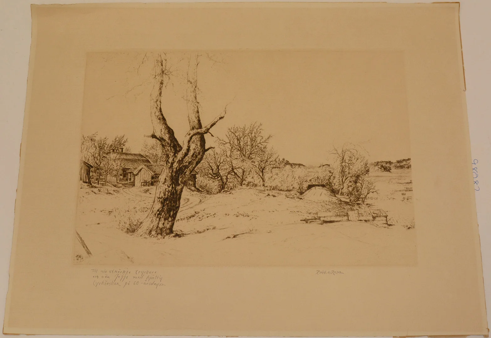 REINHOLD VON ROSEN. Bondgård. Torrnålsgravyr. — Engravings & Prints — Connoisseur Bokauktioner